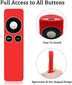 img 1 attached to 📱 Red Silicone Sleeve Cover for Apple TV 2 3 Remote Controller - Lightweight & Shockproof, Siri Remote Control Skin Protective Case - Anti Lost & Skin Sleeve Cover for Remote Control Accessories