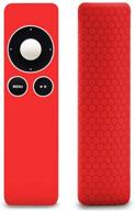 📱 red silicone sleeve cover for apple tv 2 3 remote controller - lightweight & shockproof, siri remote control skin protective case - anti lost & skin sleeve cover for remote control accessories logo