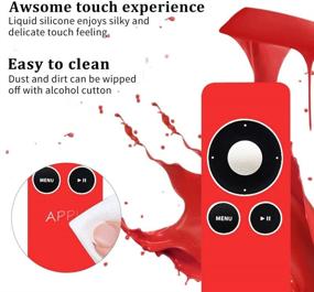 img 3 attached to 📱 Red Silicone Sleeve Cover for Apple TV 2 3 Remote Controller - Lightweight & Shockproof, Siri Remote Control Skin Protective Case - Anti Lost & Skin Sleeve Cover for Remote Control Accessories