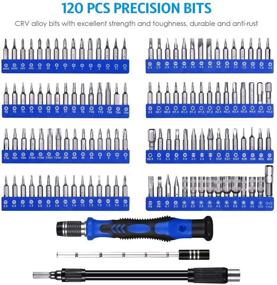 img 3 attached to 🔧 142-частый набор прецизионных отверток с 120 битами - идеальный инструментальный набор для ремонта электроники, iPhone, ноутбуков, малых бытовых приборов, игровых приставок.