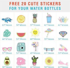 img 1 attached to 🥤 CHILLOUT LIFE 12 oz Insulated Water Bottle with Straw Lid for Kids + 20 Cute Waterproof Stickers - Personalize Your Kids Metal Water Bottle with Style