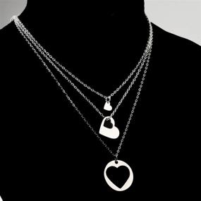 img 2 attached to ENSIANTH Generations Necklace Set: Heart Cutout Mother's Day Gift for Grandmother, Mother, and Daughter