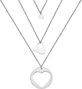 img 4 attached to ENSIANTH Generations Necklace Set: Heart Cutout Mother's Day Gift for Grandmother, Mother, and Daughter