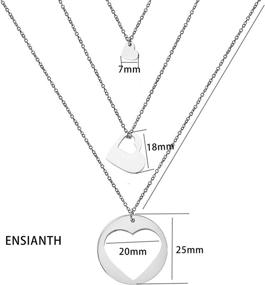 img 3 attached to ENSIANTH Generations Necklace Set: Heart Cutout Mother's Day Gift for Grandmother, Mother, and Daughter