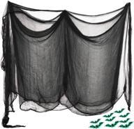 🕸️ abida halloween creepy cloth - 354 x 78 inch - spooky black decor for haunted houses, parties, doorways - outdoors & indoors. includes bat fluorescent stick. logo