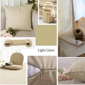 img 2 attached to 🏡 Home Brilliant Burlap Decorative Pillow Covers - Light Linen Set of 2, 18x18 inches - Fall Living Room Couch Throw Pillow Covers