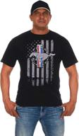 🐎 mustang pride with jh design group men's ford mustang t-shirt: a patriotic crew neck distressed american flag shirt! logo