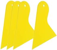 🛠️ gugugi 4-pack yellow plastic scraper tool - car vinyl wrap squeegee window film squeegee for removing air bubbles, glass decals removal logo