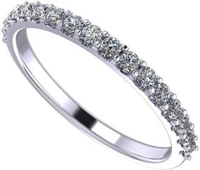 img 4 attached to NANA Sterling Swarovski Band Rhodium Plated Size