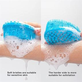 img 1 attached to 🚿 AmazerBath Silicone Body Scrubber - Exfoliating Shower Scrubbers with Soft Bristles for Scalp Massage, Easy to Clean Silicone Loofah, Lathers Well