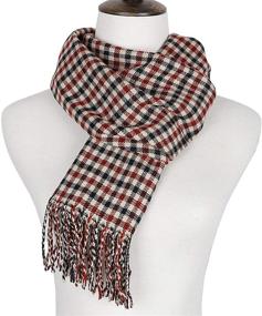 img 1 attached to Runtlly Classic Cashmere Scarves: Stylish BrownBlack Men's Accessories for Scarves