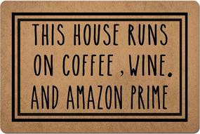 img 4 attached to 🍷 Doormat Funny Front Door Mat - Coffee & Wine Lover's Rubber Non-Slip Funny Doormat for Outdoor/Indoor Use - 23.6"(W) x 15.7"(L)