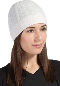 img 4 attached to Fishers Finery Women's Cable Knit 🧣 Cashmere Hat: 100% Pure, Super Soft & Cuffed