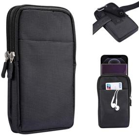 img 4 attached to Black Dual Cell Phone Pouch Belt Holster Case with Clip/Loop Waist Wallet Bag for Motorola Moto G Power, G8 Plus/ Samsung Galaxy S20 Plus, S20, Note 20, A71, A51/ LG Stylo 5/ OnePlus 7T, 8, 8T - Improved SEO