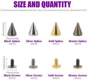 img 3 attached to Swpeet 160 Pairs 4 Colors 7mm x 9.5mm Bullet Cone Spikes and 🔩 Studs – Metal Screw Back Rivets for DIY Leather Craft, cool Punk Studs, Coincal Layer
