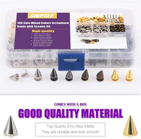 img 2 attached to Swpeet 160 Pairs 4 Colors 7mm x 9.5mm Bullet Cone Spikes and 🔩 Studs – Metal Screw Back Rivets for DIY Leather Craft, cool Punk Studs, Coincal Layer