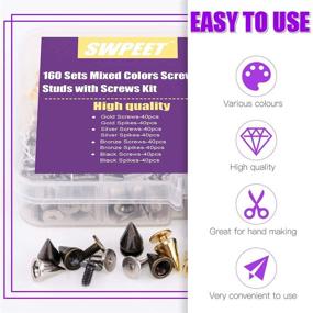 img 1 attached to Swpeet 160 Pairs 4 Colors 7mm x 9.5mm Bullet Cone Spikes and 🔩 Studs – Metal Screw Back Rivets for DIY Leather Craft, cool Punk Studs, Coincal Layer