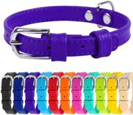 waudog soft leather dog collar - stylish handmade collars for small, medium, and large dogs in red, blue, pink, purple, green, and black - genuine glamour plus logo