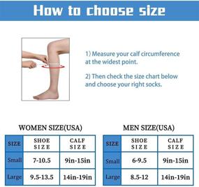 img 3 attached to Premium 6 Pair Compression Socks: Knee-High 20-30 mmHg for Nurses, Travel, Pregnancy, Christmas and More (S/M)