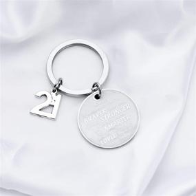 img 3 attached to 🎉 FUSTMW 21st Birthday Keychain: Celebrate Turning 21 with Happy Birthday Jewelry and Inspirational Gifts