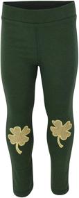 img 3 attached to Stylish Baby Girls' St Patrick's Day Leggings with Gold Clover Accent