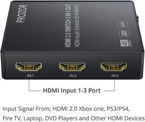 img 2 attached to 🔁 HDMI 2.0 Switch with Audio Extractor - HDR 4K@60Hz YUV 4:4:4 - HDMI to Optical Toslink SPDIF + Analog 3.5mm Headphone Stereo Audio Converter