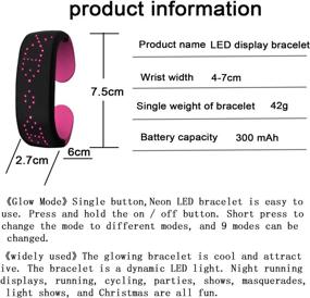 img 3 attached to 🌙 Улучшите безопасность ночью с браслетами с LED-дисплеем и разными узорами - идеально подходят для ночных танцев, бега, велосипедных прогулок, концертов, кемпинга и активного отдыха на природе.