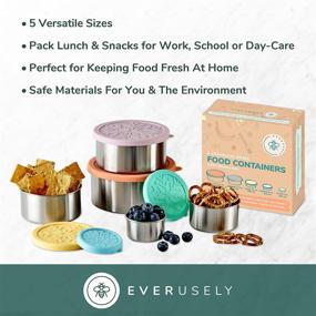 img 1 attached to 🌱 Everusely Stainless Steel Food Containers: Reusable, Versatile, and Eco-Friendly