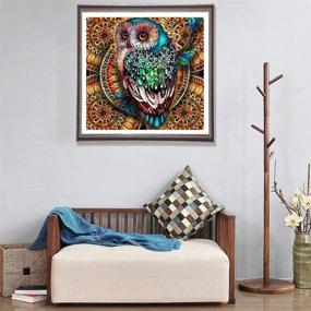 img 2 attached to 🦉 Mandala Owl Full Drill Diamond Painting Kit, Colorful Animal DIY Paint with Diamonds, Rhinestone Embroidery Craft for Home Room Decoration, 12x12 inch