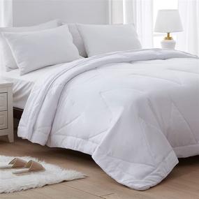 img 4 attached to NexHome Microfiber Lightweight Comforter White Sawtooth