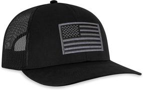 img 4 attached to 🧢 HAKA American Flag Hat - USA Trucker Hat for Men & Women - Adjustable Baseball Cap - Mesh Snapback - Durable Outdoor Hat