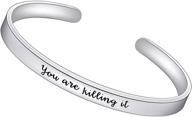 💎 myjewel inspirational bracelets: stainless steel cuff bangle gifts for women, men, and teens - motivational mantra quote jewelry for friendship encouragement - with gift box logo