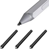 timovo pen tips for surface pen - 3 pack, original hb type - replacement kit compatible with microsoft surface pro 2017 pen (model 1776) & surface pro 4 pen - black logo