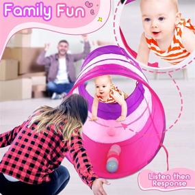img 1 attached to 🦋 Colorful Crawling Fun: Toddler Children's Collapsible Crawling Toy