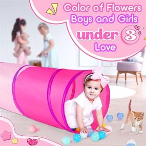 img 2 attached to 🦋 Colorful Crawling Fun: Toddler Children's Collapsible Crawling Toy