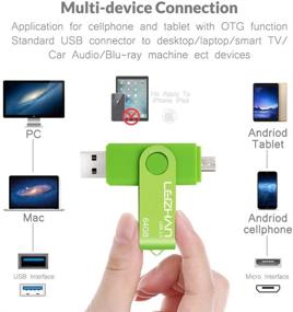 img 2 attached to Флеш-накопитель USB Leizhan объемом 64 ГБ Micro Pen Drive для Samsung Galaxy, Xiaomi, LG, Sony, OnePlus, HTC, Meizu - Зеленый