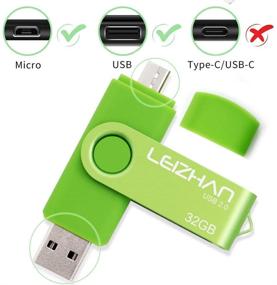 img 3 attached to Флеш-накопитель USB Leizhan объемом 64 ГБ Micro Pen Drive для Samsung Galaxy, Xiaomi, LG, Sony, OnePlus, HTC, Meizu - Зеленый