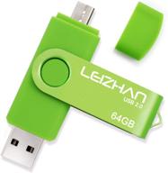 флеш-накопитель usb leizhan объемом 64 гб micro pen drive для samsung galaxy, xiaomi, lg, sony, oneplus, htc, meizu - зеленый логотип