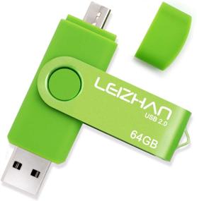 img 4 attached to Флеш-накопитель USB Leizhan объемом 64 ГБ Micro Pen Drive для Samsung Galaxy, Xiaomi, LG, Sony, OnePlus, HTC, Meizu - Зеленый