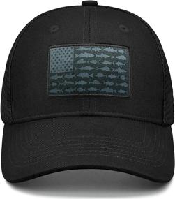 img 2 attached to 🎣 Must-Have American Fish Flag Trucker Hats: Ultimate Fishing Gifts for Men - Premium Snapback Fishing Hats for Camping and Everyday Wear