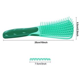 img 3 attached to Detangling Brush for Curly Hair - 2 Pack, ez Detangler Brush for 3a to 4c Kinky Wavy Hair, Wet/Dry Use, Exfoliating for Beautiful and Shiny Curls - Green & Pink