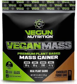 img 4 attached to Vegun Nutrition VEGANMASS Протеиновый порошок для набора мышечной массы Vegan Mass Gainer - Органическое растительное средство для замены приема пищи, созданное для увеличения мышечной массы - без глютена, сои и молочных продуктов - Шоколадный фадж кейк