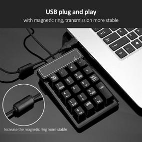 img 2 attached to Waterproof USB Number Pad: Kadaon 19 Keys Silent Numeric Keypad with Mini USB Cable for Laptop/Notebook, Windows System Compatible