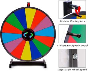 img 2 attached to 🎡 T-SIGN 18" Heavy-Duty Prize Wheel Spin with 14 Slots, Color Spinning Prize Wheel Spinner - Includes Dry Erase Marker and Eraser. Ideal for Carnival, Trade Show, and Fortune Spin Game.