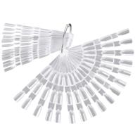 versatile 2 set clear nail art tip sticks: fan shaped nail wheel display practice tool with metal split ring logo