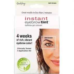 img 4 attached to 👁️ Godefroy Instant Botanicals Eyebrow Tint - Dark Brown, Includes 3 Applications - 1 Count