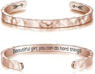 stainless cuff bracelets: inspirational encouragement jewelry for beautiful girls logo