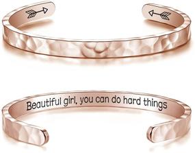 img 4 attached to Stainless Cuff Bracelets: Inspirational Encouragement Jewelry for Beautiful Girls