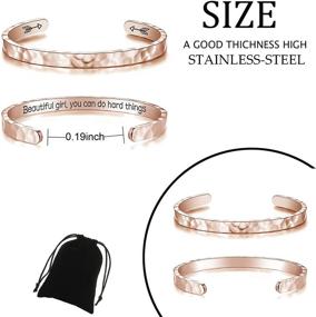 img 3 attached to Stainless Cuff Bracelets: Inspirational Encouragement Jewelry for Beautiful Girls