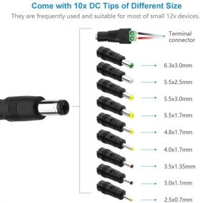 img 2 attached to 🔌 SHNITPWR 12V 2A 24W Power Supply Adapter UL Listed Universal Transformer with 10 Tips 5.5x2.1 5.5x2.5 5.5x3.0 6.3x3.0 4.8x1.7 4.0x1.7 3.5x1.35